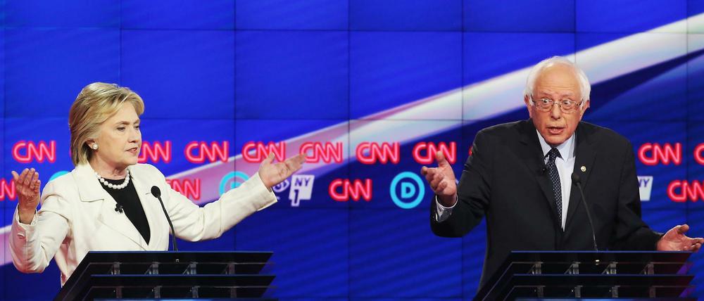Die Vorwahl-Debatte der demokratischen Kontrahenten Hillary Clinton und Bernie Sanders war stimmungsgeladen. 