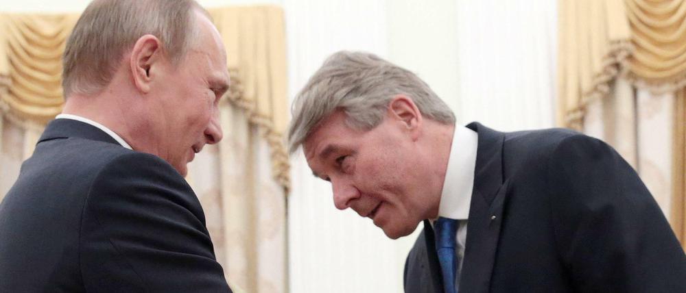 Antrittsbesuch im Kreml: Wolfgang Büchele, Vorsitzender des Ost-Ausschusses der deutschen Wirtschaft, wurde in der vergangenen Woche vom russischen Präsidenten Wladimir Putin empfangen. 