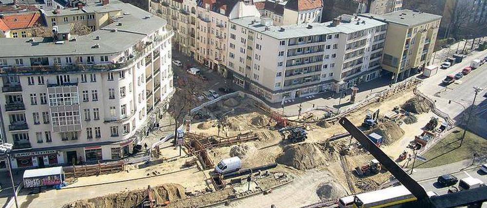Wasserrohrbruch in Schöneberg.