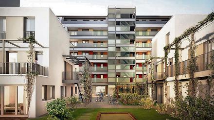Eins der Neubauprojekte der städtischen Wohnungsgesellschaft WBM: Die Gärtnerei am Boxhagener Platz.