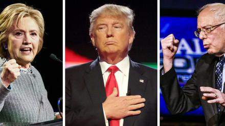 Drei New Yorker: Hillary Clinton, Donald Trump, Bernie Sanders. 