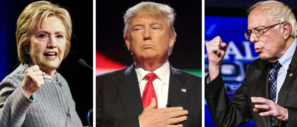 Drei New Yorker: Hillary Clinton, Donald Trump, Bernie Sanders.
