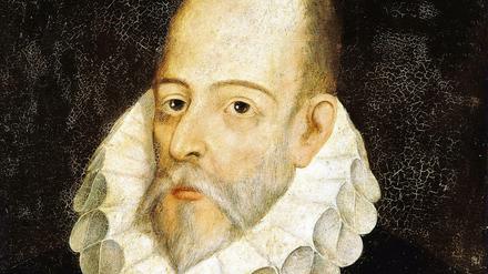 Miguel de Cervantes auf einem Gemälde von Juan De Jareguy y Aguilar aus dem Jahr 1600. Es ist das einzige Porträt, das authentisch sein könnte.
