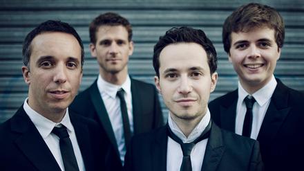 Die Ébènes: Primgeiger Pierre Colombet, Cellist Raphael Merlin, Gabriel Le Magadure, zweite Geige, und Adrien Boisseau, Bratsche. (v.l.) 