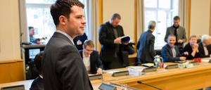 Der Chef der Berliner Senatskanzlei, Björn Böhning im März bei seiner Befragung durch den Hauptausschuss des Berliner Abgeordnetenhauses zur Diwell-Affäre in Berlin.