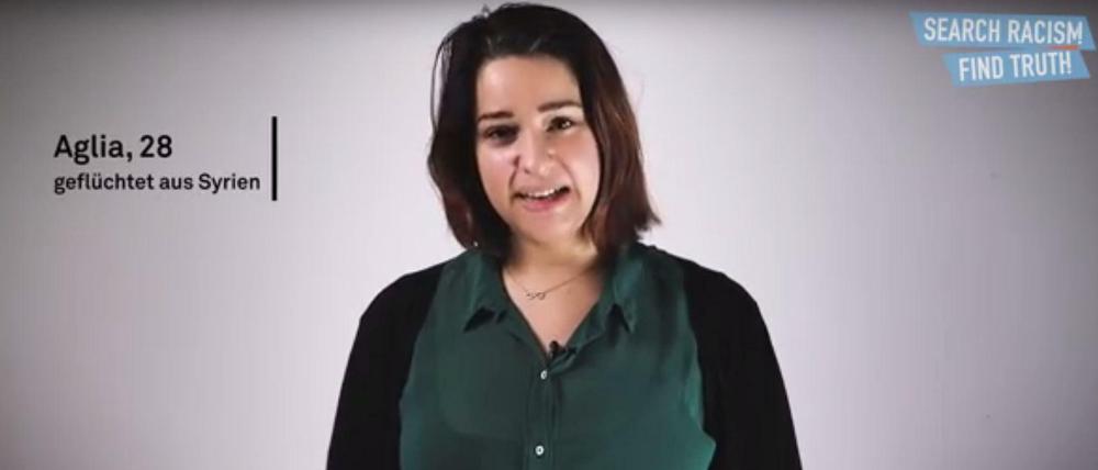 Aglia aus Syrien ist einer der neun Geflüchteten, die für "Search Racism. Find Truth" einen Sport gedreht hat.