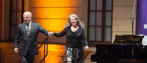Daniel Barenboim und Martha Argerich nach ihrem Auftritt im Jüdischen Museum Berlin.