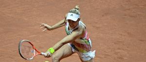 WTA-Turnier, Halbfinale. Angelique Kerber spielt eine Rückhand gegen Kvitova aus Tschechien.
