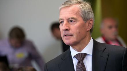 Der Co-Vorsitzende des Vorstands der Deutschen Bank, Jürgen Fitschen, kurz vor der Urteilsverkündung.