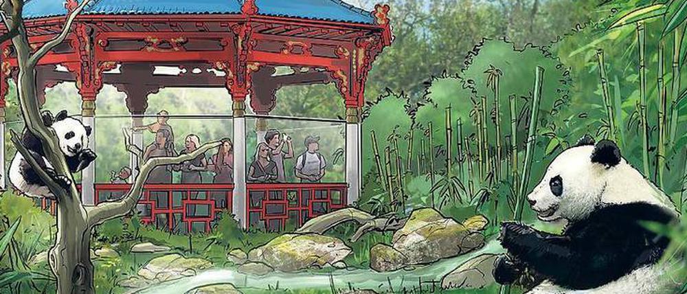 So stellt sich der Zoo das neue Heim für die Bären aus China vor. Nicht nur den Tieren dürfte die Anlage gefallen.