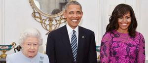 Besuch in Windsor Castle: Königin Elizabeth II., Präsident Barack Obama und Michelle Obama (von links).