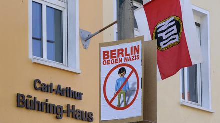 NPD-Parteizentrale im Berliner Stadtteil Köpenick. Hier hat auch der rechtsextreme Verein "Europa Terra Notra" seinen Sitz.