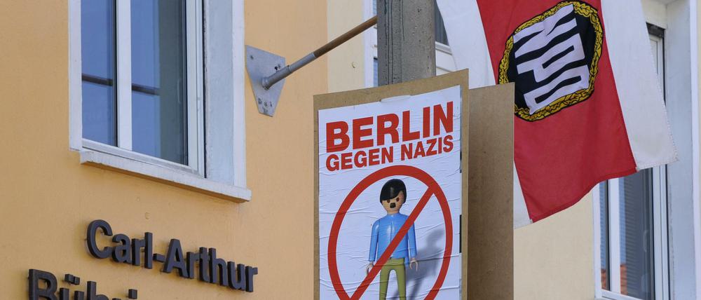 NPD-Parteizentrale im Berliner Stadtteil Köpenick. Hier hat auch der rechtsextreme Verein "Europa Terra Notra" seinen Sitz.