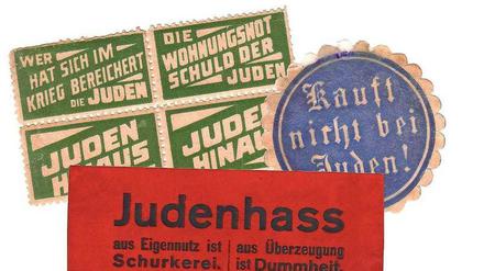 Auch unter den Nationalsozialisten wurde bereits mit Aufklebern gehetzt - damals gegen die Juden.