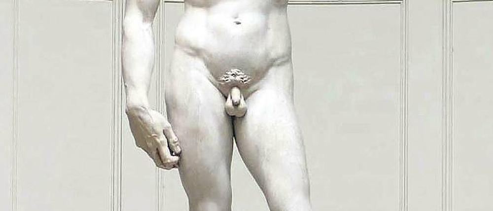 Bewundert. Der David von Michelangelo in Florenz.