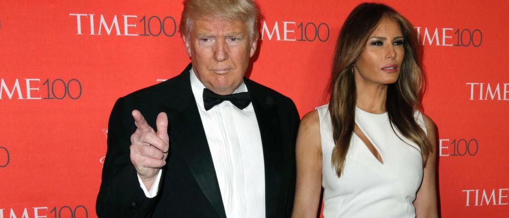 Donald Trump und seine dritte Ehefrau Melania am Dienstag Abend in New York bei der Gala des Time Magazine. 
