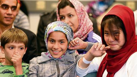 Auch sie sind bald Deutschland: Flüchtlingskinder in der Notunterkunft Karlshorst in Berlin.