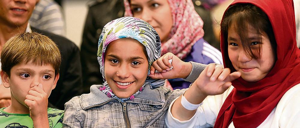 Auch sie sind bald Deutschland: Flüchtlingskinder in der Notunterkunft Karlshorst in Berlin.