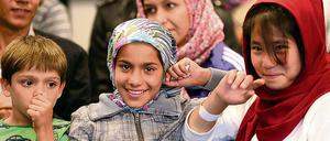 Auch sie sind bald Deutschland: Flüchtlingskinder in der Notunterkunft Karlshorst in Berlin.