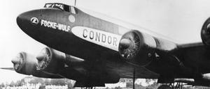 Die „Condor“ rollt in Staaken zum Start nach New York.