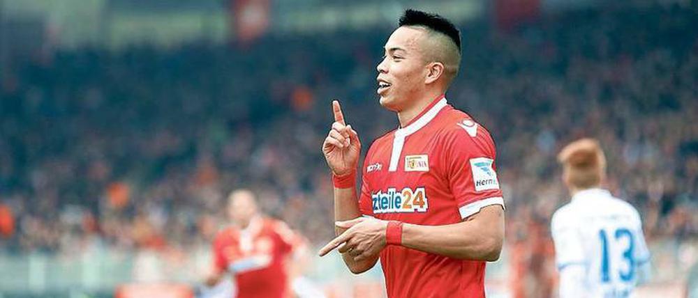 Unions Bobby Wood hat in dieser Saison schon 17 Treffer für den 1. FC Union erzielt, drei weniger als Simon Terodde für Bochum.