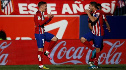 Ein bisschen Jubel. Atletico siegt dank Griezmann (l.) mal wieder 1:0.