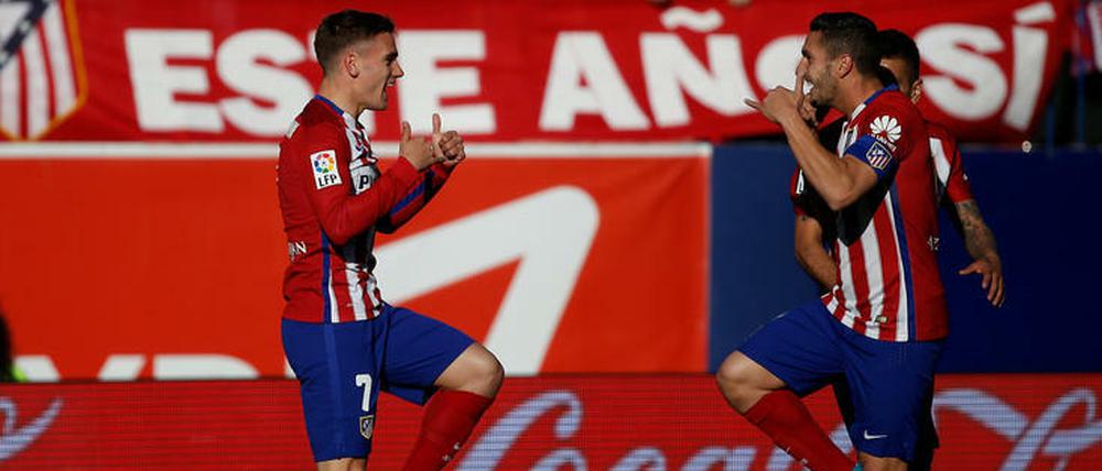 Ein bisschen Jubel. Atletico siegt dank Griezmann (l.) mal wieder 1:0.