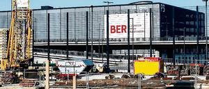 Krimi-Kulisse: Die Baustelle am Südpier des neuen Hauptstadtflughafens auf einem Archivfoto. 