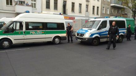 Polizeieinsatz in der Sickingenstraße in Moabit.