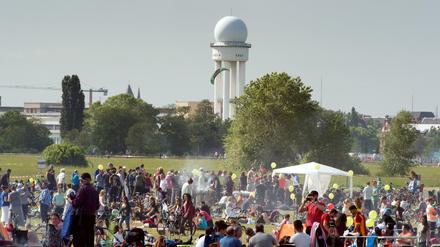 Der Grillplatz auf dem Tempelhofer Feld.