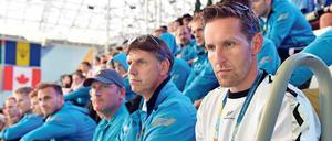 Bundestrainer Henning Lambertz (rechts) und Sportdirektor Lutz Buschkow sind hoffnungsfroh angesichts der guten Leistungen der deutschen Schwimmer.