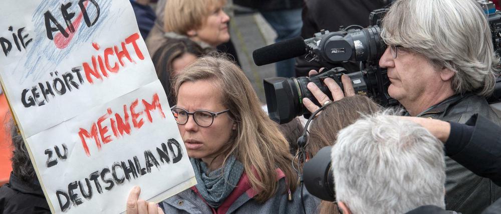 Kundgebung gegen die Afd in Stuttgart.