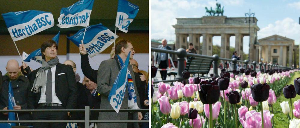 Bundestrainer Joachim Löw ist mal wieder in Berlin. Er hat einen Termin am Pariser Platz.