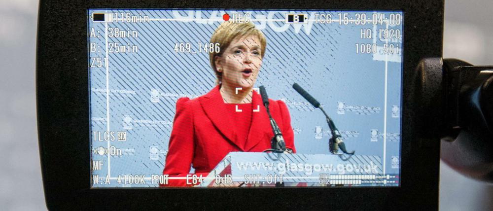 SNP-Voprsitzende Nicola Sturgeon nach ihrer Wiederwahl.