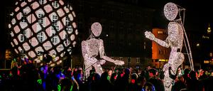 Viel Publikum bei der "Silent Disco" vor dem Goethe-Pavillon.
