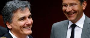 Wiedersehen in Brüssel. Der griechische Finanzminister Tsakalotos (links) und Euro-Gruppenchef Dijsselbloem am Montag.