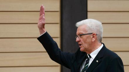 Winfried Kretschmann beim Amtseid.