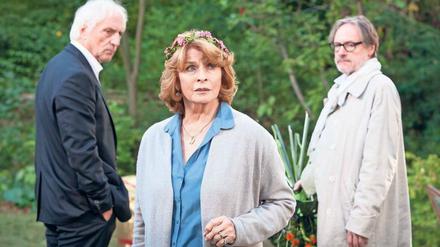 Der oder doch der andere? Nach 43 Jahren wilder Ehe will Betty (Senta Berger) ihren Peter (Günther Maria Halmer, links) heiraten. Doch die Daueraffäre mit Leo (Michael Wittenborn) macht die Angelegenheit kompliziert. Foto: ZDF