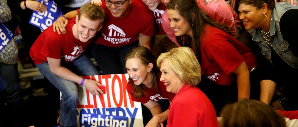 Hillary Clinton bei einer Wahlveranstaltung in Kentucky.