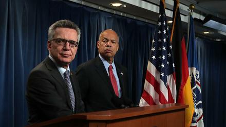 Bundesinnenminister Thomas de Maizière traf sich am Dienstag in Washington mit US-Heimatschutzminister Jeh Johnson.