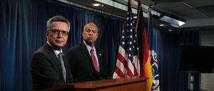 Bundesinnenminister Thomas de Maizière traf sich am Dienstag in Washington mit US-Heimatschutzminister Jeh Johnson.