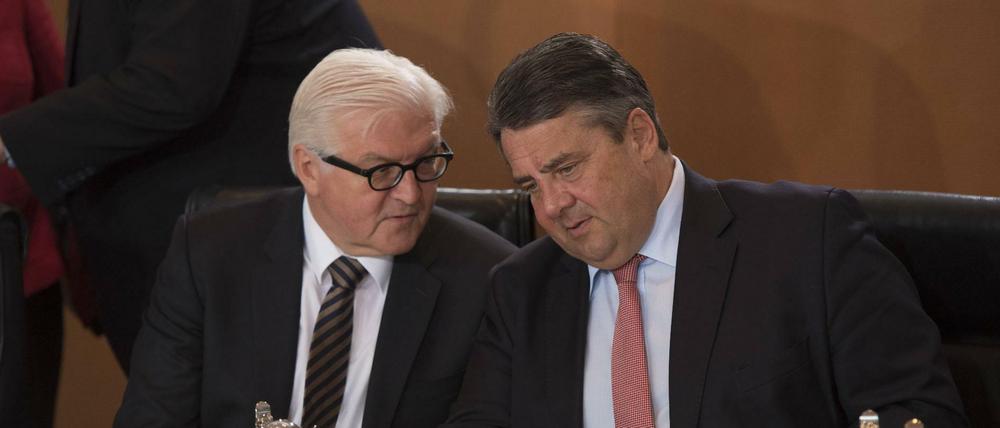 Bundesaußenminister Frank-Walter Steinmeier (SPD) stärkt dem in der Kritik stehenden SPD-Chef Sigmar Gabriel (SPD) den Rücken.