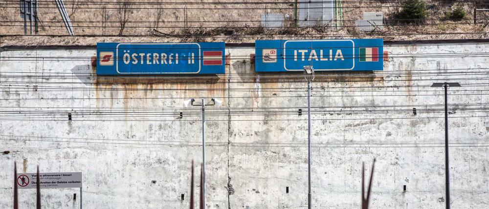 Grenze zwischen Österreich und Italien.