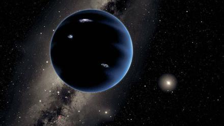 Phantombild. So könnte der neunte Planet des Sonnensystems aussehen. Er besteht vermutlich aus Gas wie Uranus und Neptun. Nach Vorstellung des Zeichners zucken auf der Nachtseite regelmäßig Blitze. 