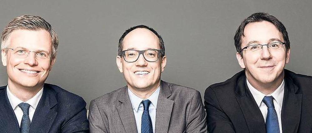 Daniel Biene, Christoph Jenke und Peter Schink (v.l.) bieten auf ihrer Plattform "legalbase" Rechtsprodukte zu Festpreisen an.