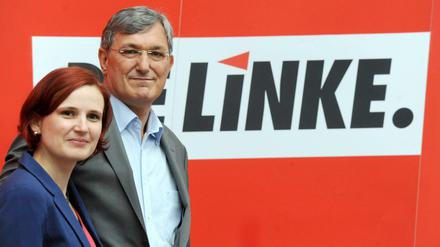 Linke-Chefs Katja Kipping und Bernd Riexinger im Juni 2012 auf dem Parteitag in Göttingen.