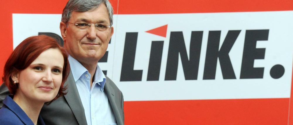 Linke-Chefs Katja Kipping und Bernd Riexinger im Juni 2012 auf dem Parteitag in Göttingen.