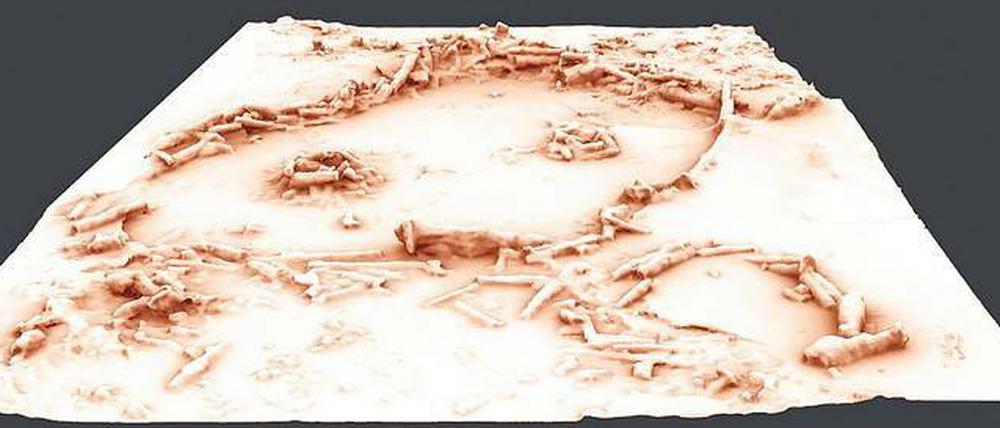 Rätselhafte Kreise. 3-D-Rekonstruktion der Steinstrukturen. 