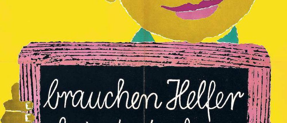 Lesepaten gesucht. Mit diesem Plakat warben Arbeiterwohlfahrt, Caritas und Diakonie Anfang der 1970er Jahre.