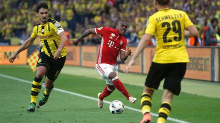 Mats Hummels in seinem letzten Spiel für Dortmund gegen seinen künftigen Arbeitgeber aus München.